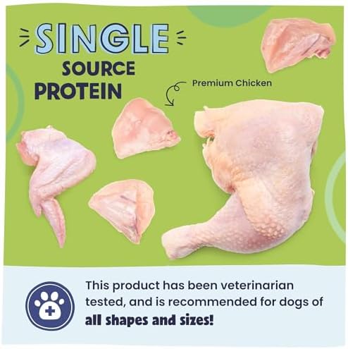 Pawstruck Vet Recommended Air Dried Dog Food Toppers for Picky Eaters, Made in USA with Real Chicken, Premium Meal Mix-in Kibble Enhancer, 8 oz, Packaging May Vary