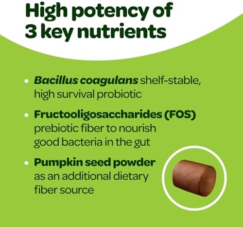Probiotic Chews for Dogs Gut Health | Tasty Pre and Probiotics for Dogs Digestive Health with Pumpkin Dog Probiotics and Digestive Enzymes | NASC Certified & Made in The USA | 60 Chews (Pack of 2)