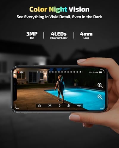 Wireless Outdoor PTZ Security Camera, Home WiFi Video Surveillance Cameras