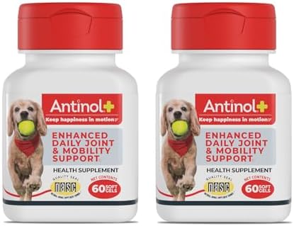 Antinol Plus Mobility Hip & Joint Supplement for Dogs, 120 Soft Gels