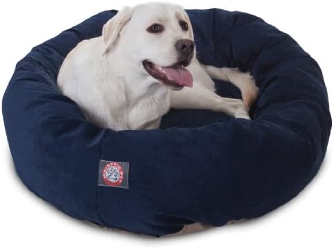 Majestic Pet Villa 40 Inch Shredded Memory Foam Dog Bed for Large Sized Dog 40x29x9 Inch–Orthopedic Pet Bed with Removable Washable Cover-Washable Large Puppy Mat with Head Support-Navy