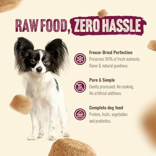 Natural Farm Freeze-Dried Red Meat Morsels for Dogs – 96% Raw Beef, Organs & Pork, Complete Meal or Food Topper, Grain-Free, Gluten-Free, Probiotics for Digestion, All Life Stages – 8oz Bag