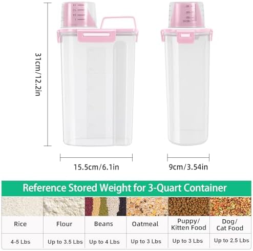 TBMax Rice Storage Container 5 Lbs, Small Airtight Dry Food Container for Flour Cereal Pasta Kitchen Pantry Organization -Red