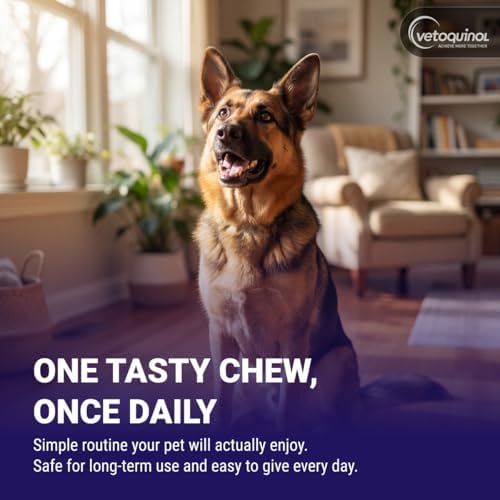 Vetoquinol Flexadin Advanced Hip and Joint Supplement with Undenatured Collagen for Dogs, One Chew a Day Hip and Joint Support Chew for Dogs and Cats, Clinically Proven Vet-Approved Formula, 30 Chews