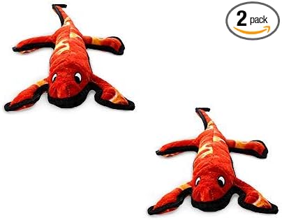 TUFFY® : 2 Pack Lizard Dog Toy: Ultra Durable Plush Toy with Multiple Layers & Reinforced Seams, Washable and Floats, Original Construction
