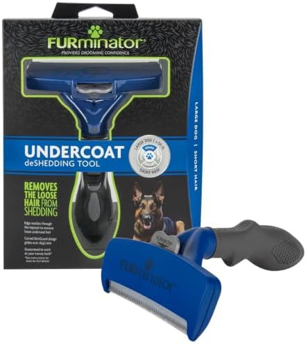 FURminator Large Dog Undercoat deShedding Tool for Short Hair, Large, Blue
