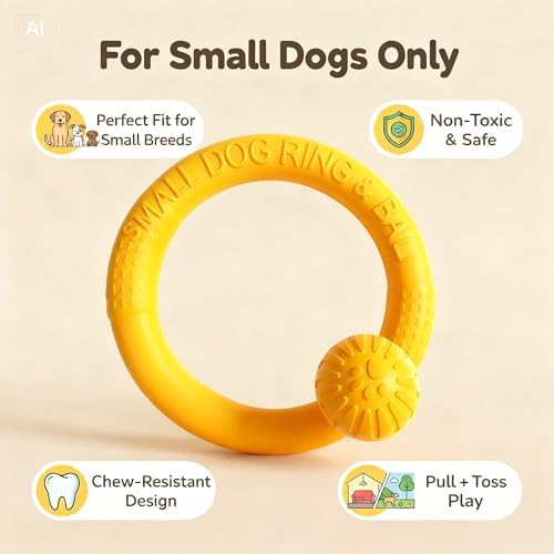 Small Dog Ball with Strap, Floating EVA, Yellow