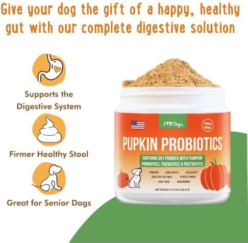 iHeartDogs Pupkin Probiotics, Prebiotics & Fiber for Dogs with Pumpkin