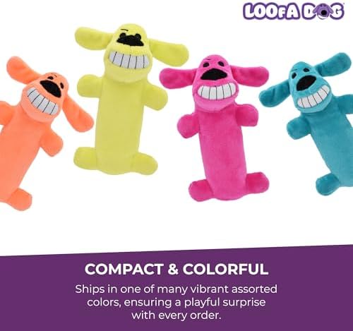 Multipet Original Loofa Dog Plush Toy - Squeaky Toy for All Dogs - Extra Soft Plush - Stuffed Animal Dog Toys for Playing (1 Count, 6”, Random Color Surprise)