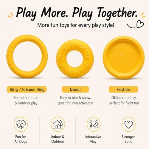 Dog Ring Frisbee Toy EVA Foam Fetch Chew Tug Toy for All Breeds (Purple, Large)
