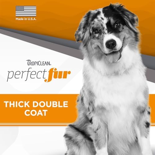 TropiClean Perfect Fur Detangling & Deshedding Shampoo, 16oz | For Breeds with Thick Double Coats | Natural Moisturizing Formula | Puppy Safe