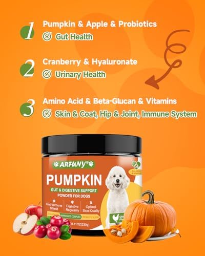 Pumpkin Powder for Dogs, Daily Support Dog Digestion Health, Chicken Flavor