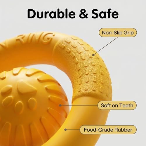 Small Dog Ball with Strap, Floating EVA, Yellow