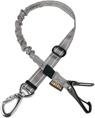 AUBELL Dog Seat Belt for Car - Updated 3-in-1 Bungee, Grey