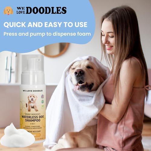 Waterless Dog Shampoo, No-Rinse Foam, Dry Shampoo for Dogs, Mango, 7.1OZ