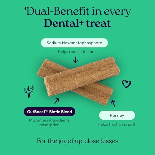 WellJoy Dental Dog Treat + Teeth Cleaning, Parsley, GutBoost, 24ct