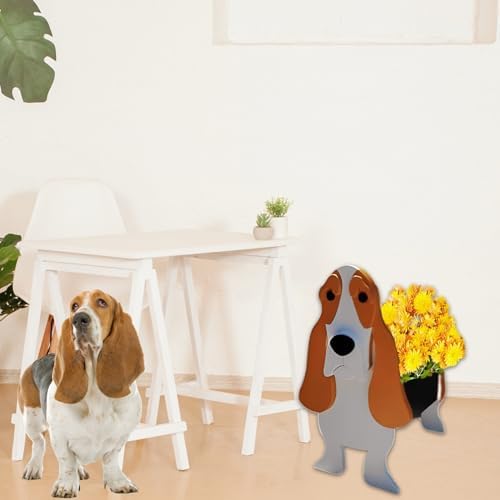 Basset Hound Dog Planter Pots, Animal Shaped Flower Pot
