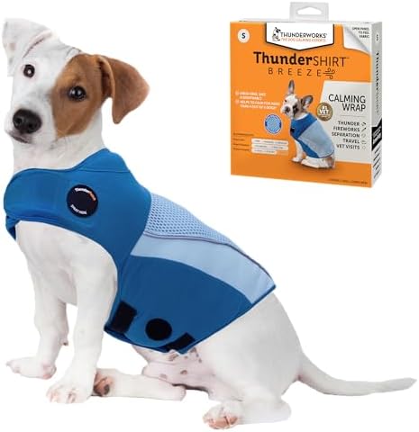 ThunderShirt Breeze for Dogs Calming Anxiety Vest, Small, Small, Blue