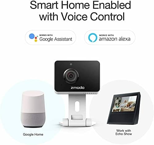 Zmodo 1080p 3pack Mini WiFi Camera, Two-Way Audio, Video Baby Monitor, Black with White, 3 Count (Pack of 1) (ZM-SH75D001-WA-3)