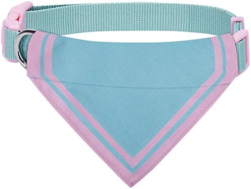Blueberry Pet Stunning Pastels Modern Triangle Light Blue Cotton Blend Neckerchief Scarf Bandana Adjustable Dog Collar, Small, Neck 12"-16"