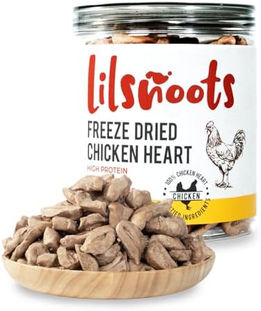 Freeze Dried Chicken Heart Pet Treats, for Cats, Dogs 3.2oz