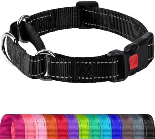 Joytale Martingale Collar for Dogs, Escape Proof No Pull, Black, M