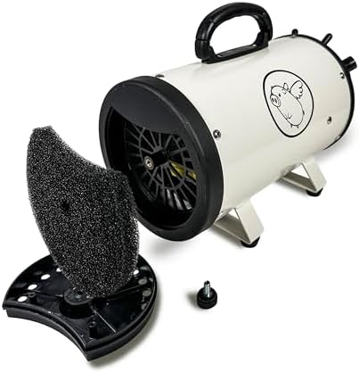 Flying Pig High Velocity Dog Pet Grooming Dryer w/Heater (Flying One, White w/Black Logo)