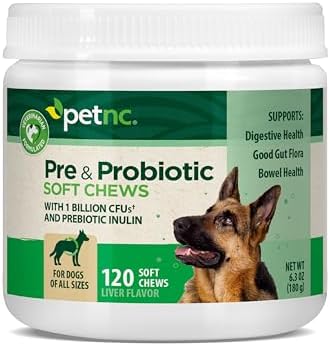 PetNC Natural Care Liver Flavor,Cheese Pre & Probiotic Soft Chews for Dog 120 ct (Pack of 1) (Packaging May Vary)