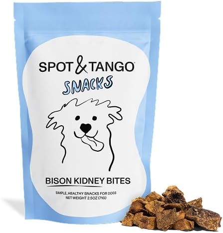 Spot & Tango Bison Kidney Bites Dog Treats - Single Ingredient, 100% Bison Kidney - Freeze-Dried Snacks - Grain & Gluten-Free - USA-Made - for Small, Medium, and Large Dogs