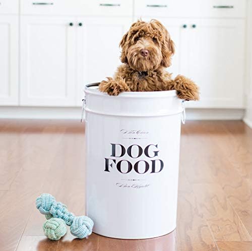Harry Barker Bon Chien Dog Food Storage Canister, Small, Metal, White