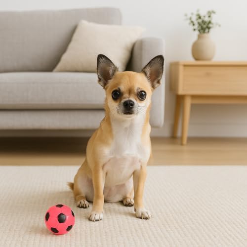 SPOT Latex Soccer Ball Dog Toy – 2in, Assorted Colors, Durable 100% Latex with Loud Squeaker, Fun Indoor & Outdoor Toy for Small Dogs & Puppies to Chase, Fetch, Chew & Play