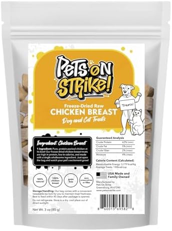 Freeze Dried Chicken Breast Dog & Cat Natural Treats, 3oz