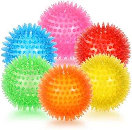 petizer Squeaky Dog Toy Balls, Floating Spiky, 3.5in, 6-Pack, Medium/Large