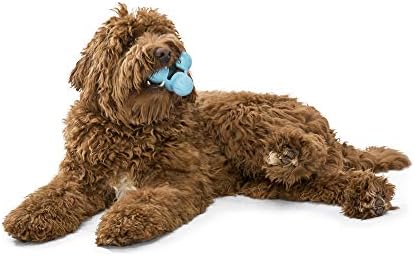 WEST PAW Zogoflex Tux Treat Dispensing Dog Chew Toy – Interactive Chewing Toy for Dogs – Dog Games for Aggressive Chewers, Fetch, Catch – Holds Kibble, Treats, Small 4", Aqua Blue