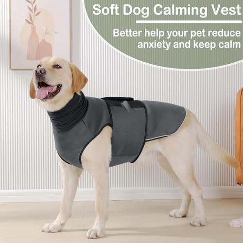 KOESON Reflective & Soft Dog Anxiety Vest with Ear Wraps for Thunderstorm
