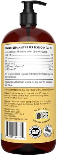 WONDER PAWS Grass-Fed Colostrum Powder Plus Omega Max Fish Oil - for Dog's Immune Support, Skin, Allergies, Joint Care and Overall Health – Colostrum 3.20 Ounces - Omega Max 16 Ounces