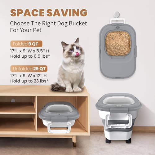 15-23Lbs Airtight Dog Food Storage Container, 23Lbs, Grey