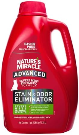 Nature’s Miracle Advanced Cat Stain & Odor Eliminator, Severe Mess, 1 gal