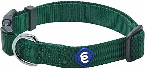 Blueberry Pet Essentials Matching Dog Collar | Adjustable Classic Solid Color Nylon Dog Collars for Dogs | Verdant Green Dog Collar for Dogs