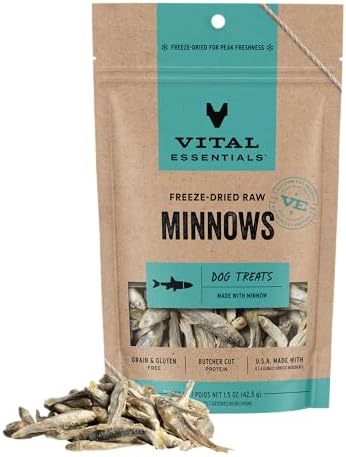 Vital Essentials Freeze Dried Minnows Dog Treats, 1.5 oz Bag