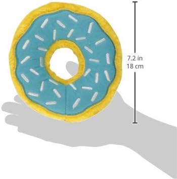 ZippyPaws Donutz No Stuffing Dog Toys to Keep Them Busy - Blueberry Donut | For Small and Medium Dogs, Squeaky Pet Toy for Boredom, Unstuffed Chew Toy, Soft Plush Puppy Products