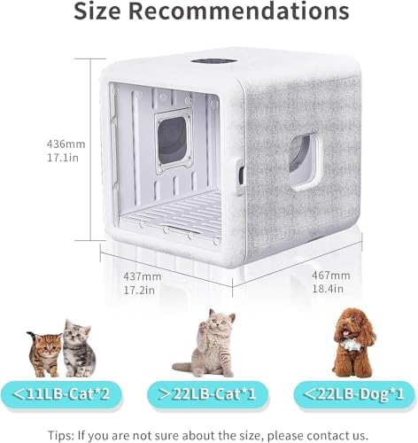 Automatic Pet Dryer Box ， Pet Dryer for Cats and Dogs Quick 360 Drying Hair Box