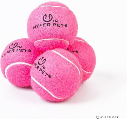 Hyper Pet Mini Extra Small Tennis Balls for Dogs, 1.75 Inch, 4 Pack, Pink | Safe interactive playthings for exercise and training, works with the K9 Kannon launcher, keeps little pups active daily