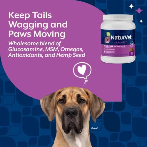 NaturVet Hip & Joint Care with Hemp Seed Supplement for Dogs, 240ct