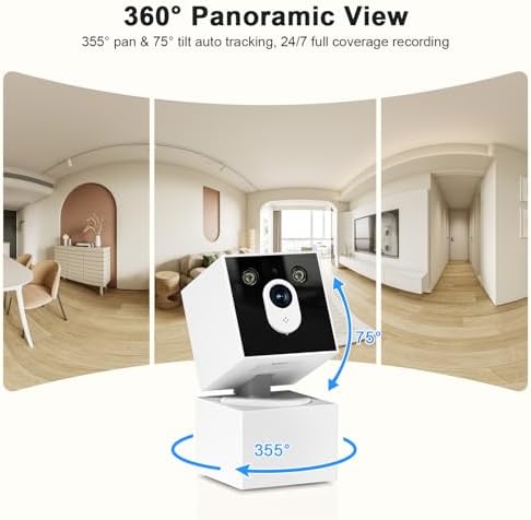 2K Dog Face Shaped Cameras for Home Security, No Subscription, 5G/2.4G WiFi Indoor Camera PTZ Pet Baby Monitor, Auto Motion Tracking, 911 Emergency Alert, Night Vision,Work with Alexa(2 Pack)