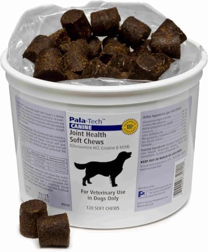 Canine Joint Soft Chews (120 ct) - Glucosamine & MSM Joint Supplement for Dogs - Dog Arthritis Pain Relief – Supports Mobility & Eases Stiffness - Tasty & Easy to Give