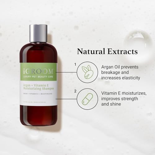 iGroom Argan+Vitamin E Dog Shampoo, Groom Like a Professional, Enhanced Cleaning Power, Recommended pH Balance, Made in USA, Gallon (Pack of 2)