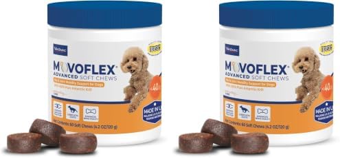 MOVOFLEX Advanced Soft Chews Hip and Joint Support Supplement for Small Dogs - 60 Count by Virbac (Pack of 2)