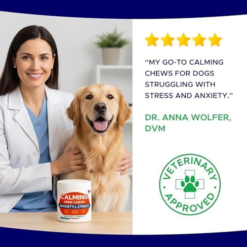 Advanced Calming Chews for Dogs, Hemp, Melatonin, 120-Pack, 120Ct