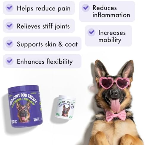 LEGITPET Hemp Hip & Joint Supplement for Dogs Soft Chews Made in USA Functional Glucosamine for Dogs Chondroitin MSM Turmeric Hemp Seed Oil Natural Pain Relief Mobility Advanced Joint 120 Treats